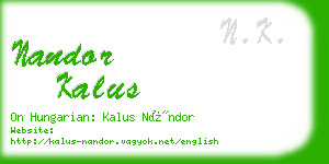 nandor kalus business card